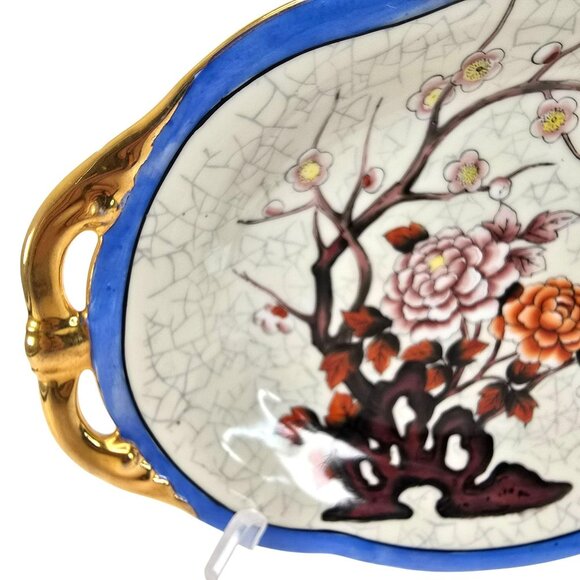 Noritake Morimura Oval Plate Hand Painted Porcelain Tray Floral Design JE296 - Picture 7 of 10